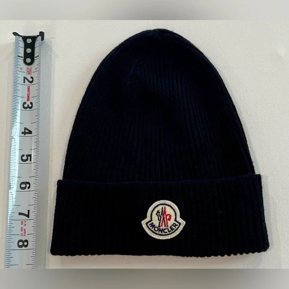 Moncler NWT Black Ribbed Beanie - Picture 3 of 5